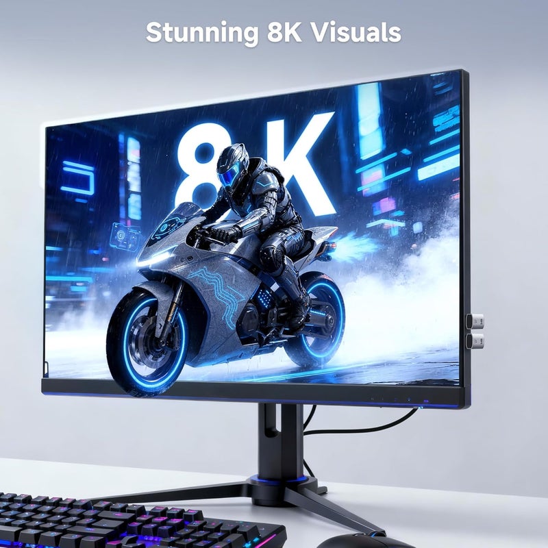 CableMatters محول USB C على شكل U بسرعة 40Gbps - 2 عبوة / 7 مم / 0.28 بوصة، [فيديو 4K@240Hz، شحن 240W، نقل بيانات 40Gbps]، محول USB C بزاوية لجهاز iPhone 17، Nintendo Switch 2، والأجهزة اللوحية - Image 3